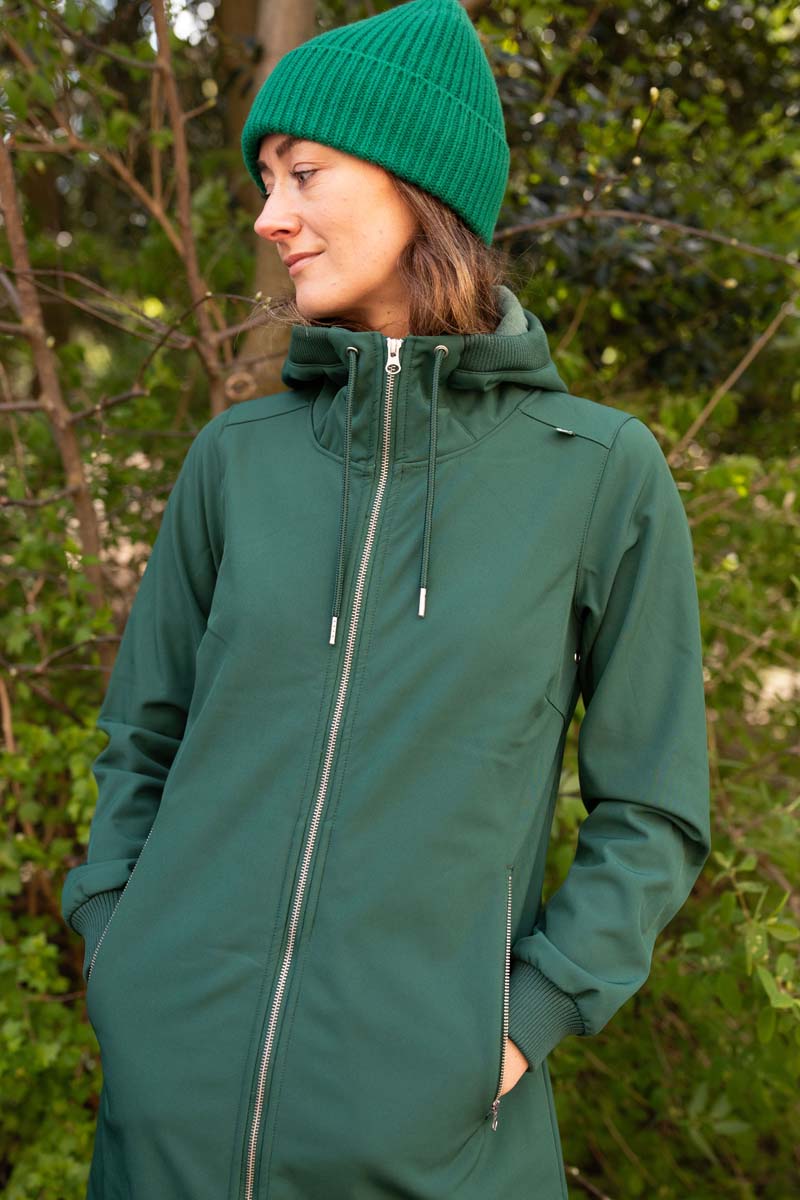 Softshell frakke til dame i khaki
