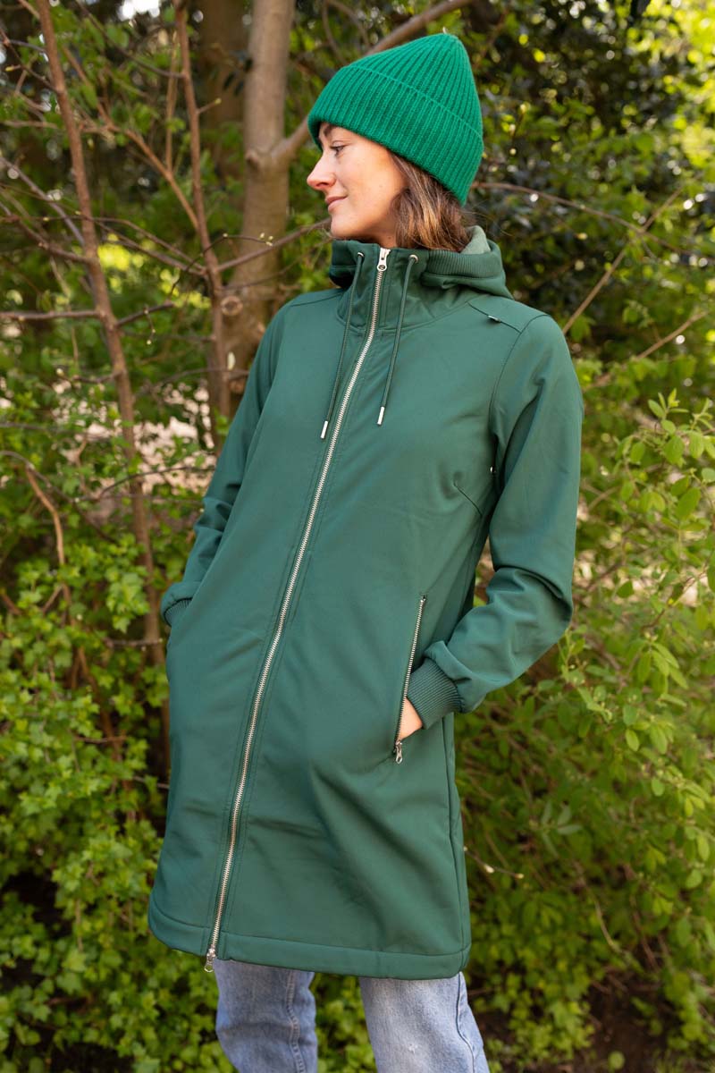 Softshell frakke til dame i khaki