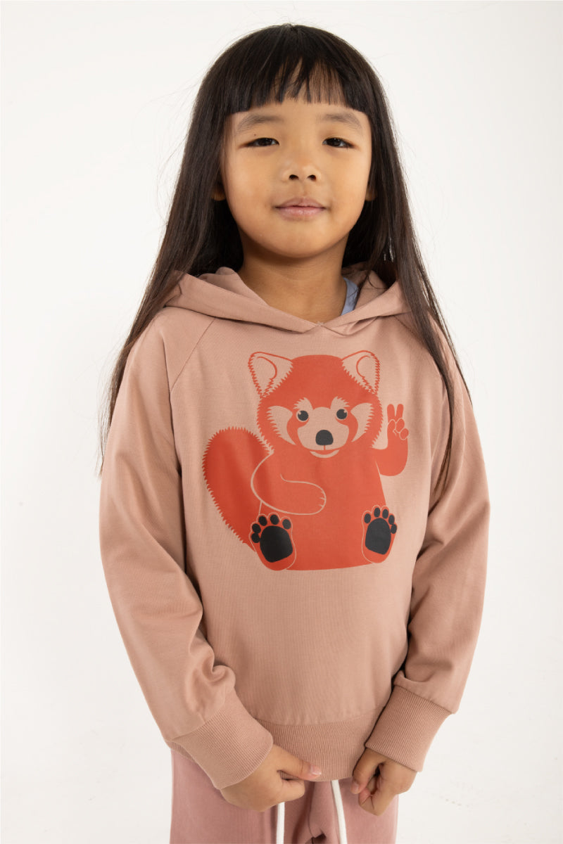 Hættetrøje til børn med rød panda