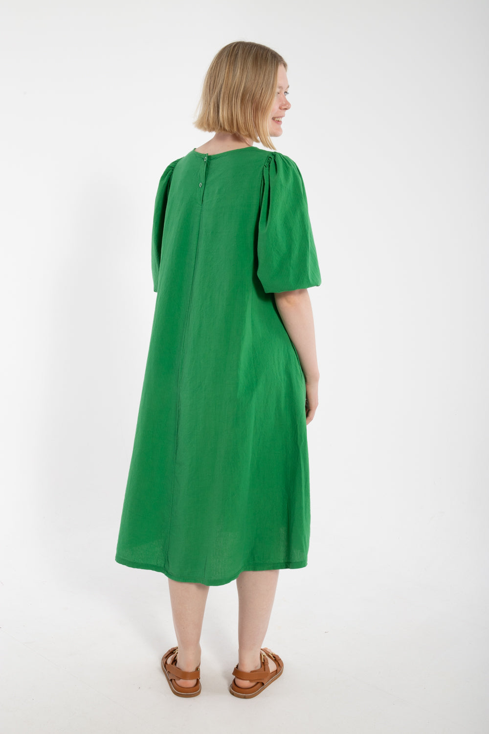 Daniris Seersucker Dress Green