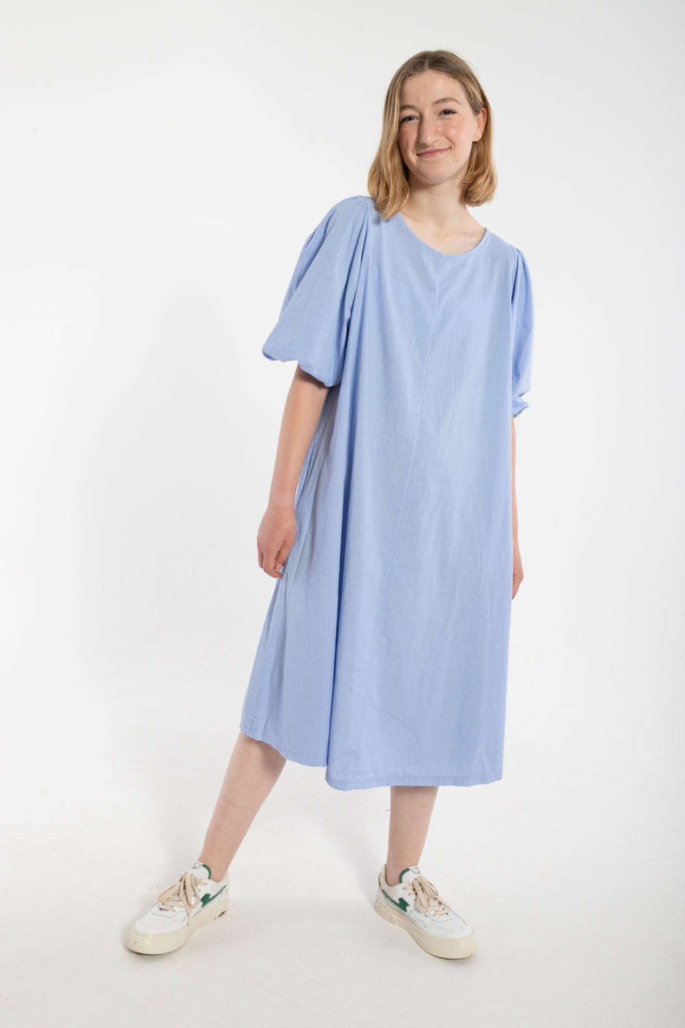 Daniris Seersucker Kleid Eisblau