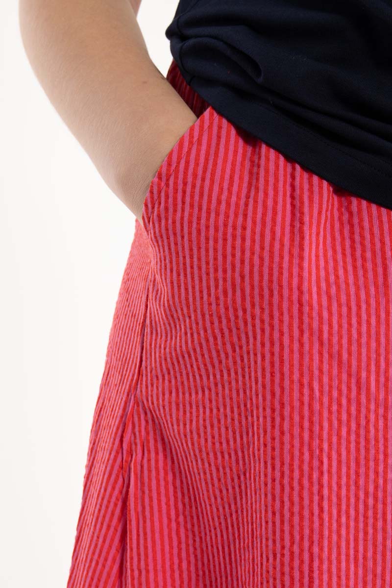 Danespresso Seersucker Skirt Super Pink/Bright Red