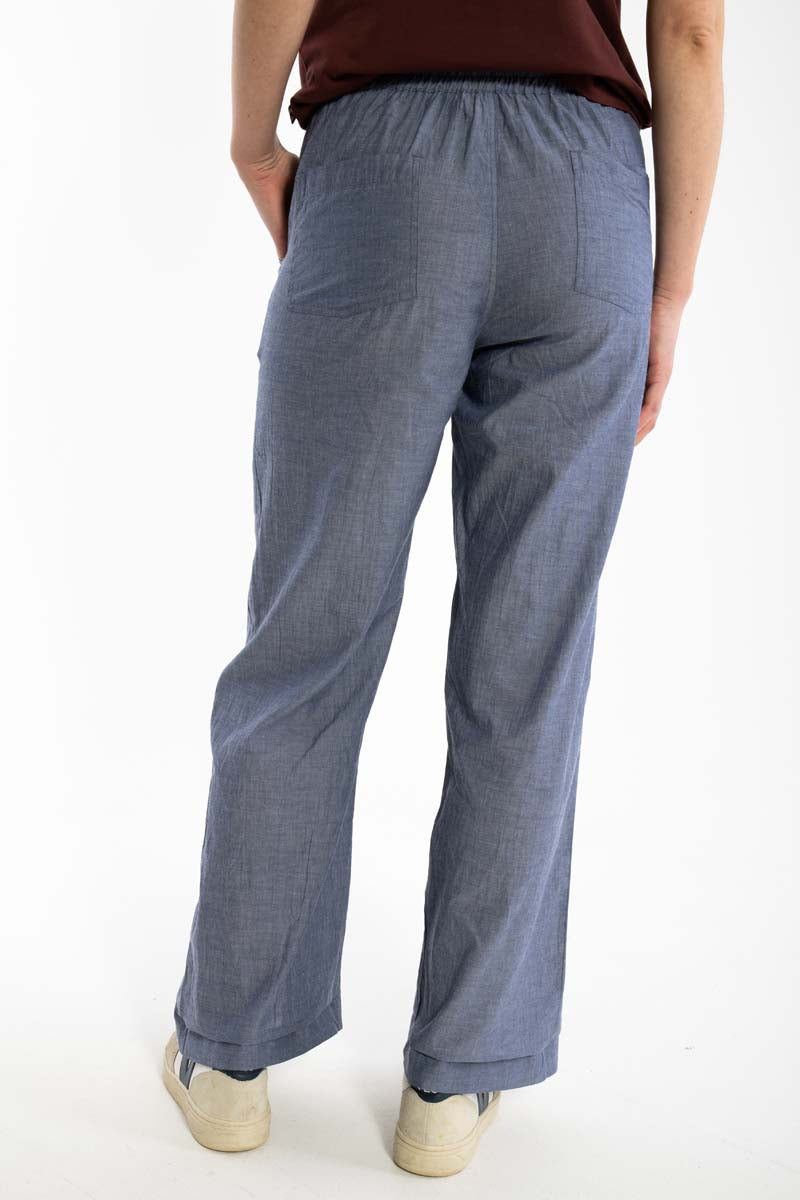 Danenynne Chambrey Pants - Denim blue