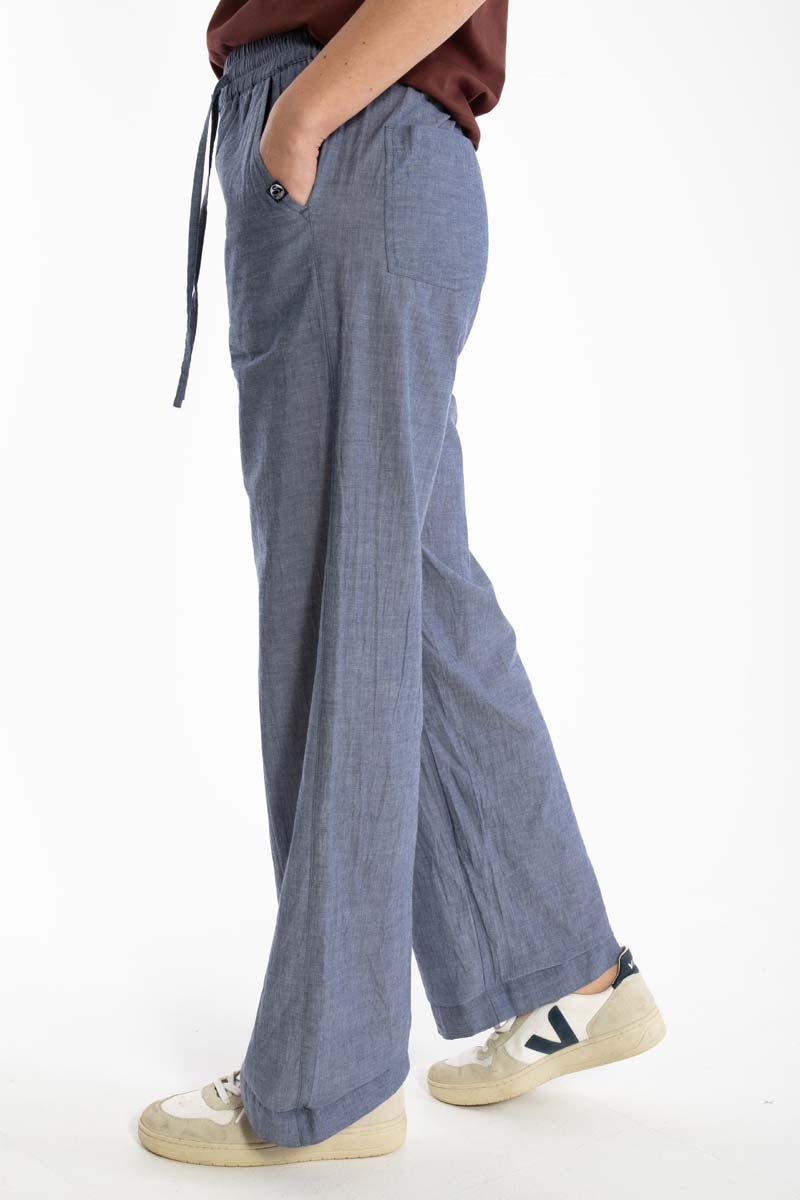 Danenynne Chambrey Pants - Denim blue