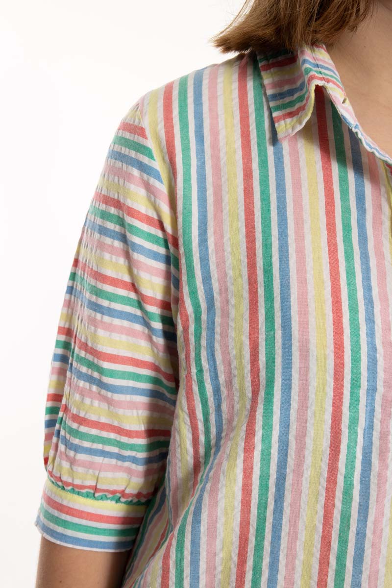 Danecarnation Seersucker Dress Multistripe