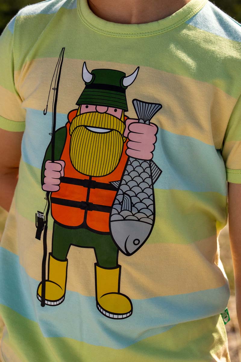 t-shirt med fisker viking