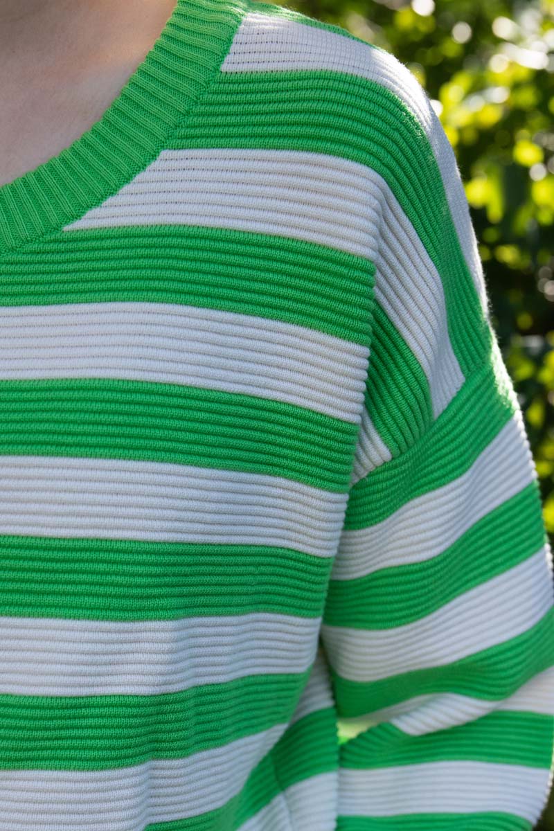 Danegold 3D Knit Sweater Bright Green/Chalk