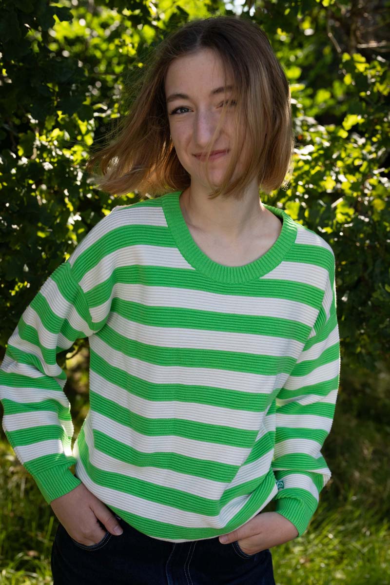 Danegold 3D Knit Sweater Bright Green/Chalk