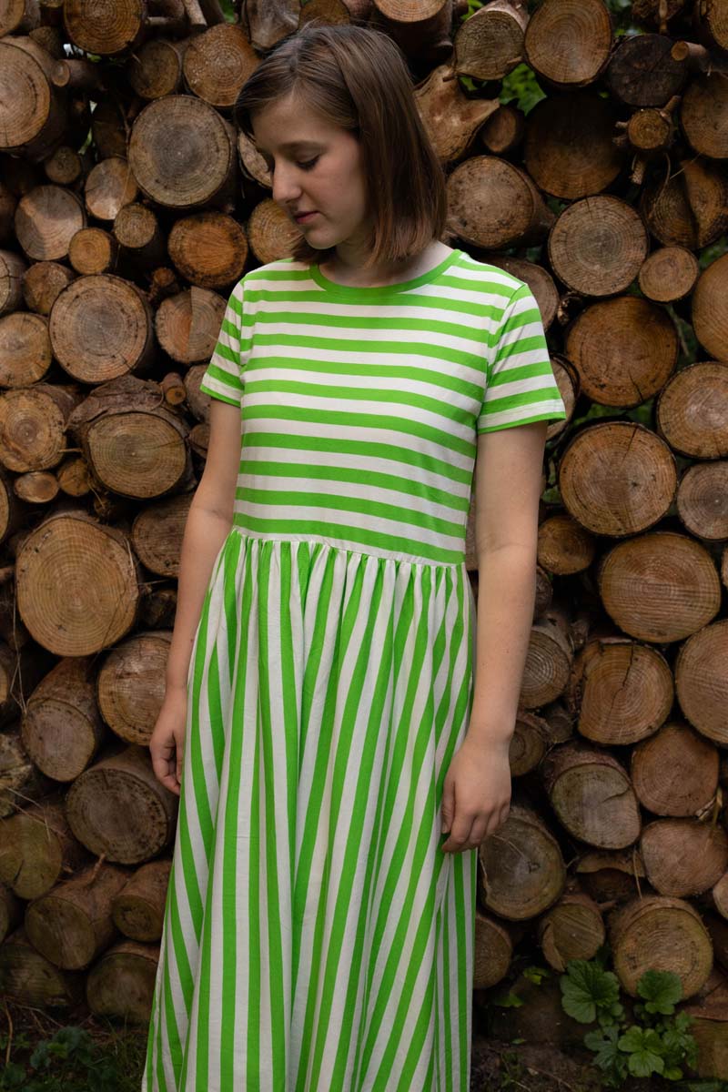 Danebasic Kroeyer Dress Bright Green/Chalk