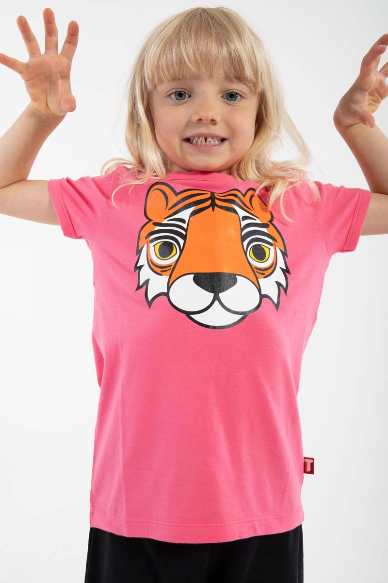 t-shirt til børn med tiger