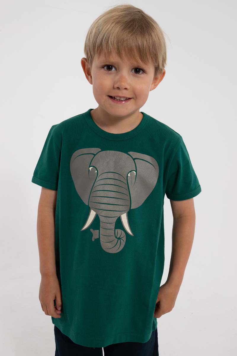 T-shirt til børn med elefant