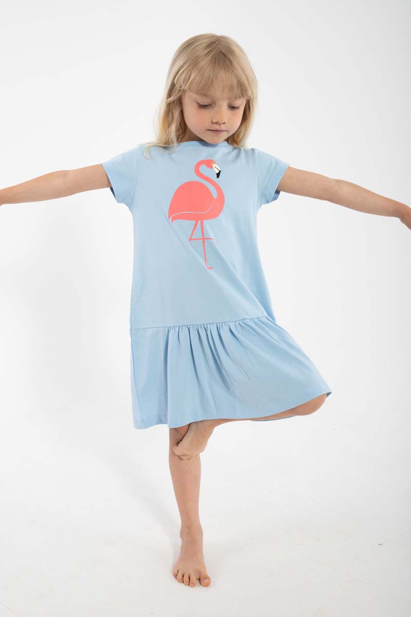 Dyrperky SS Dress Baby Blue FLAMINGO – Danefæ