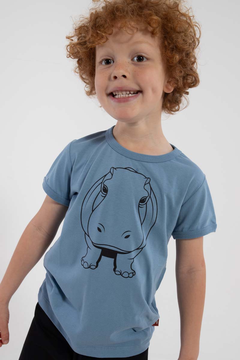 T-shirt til børn med flodhest