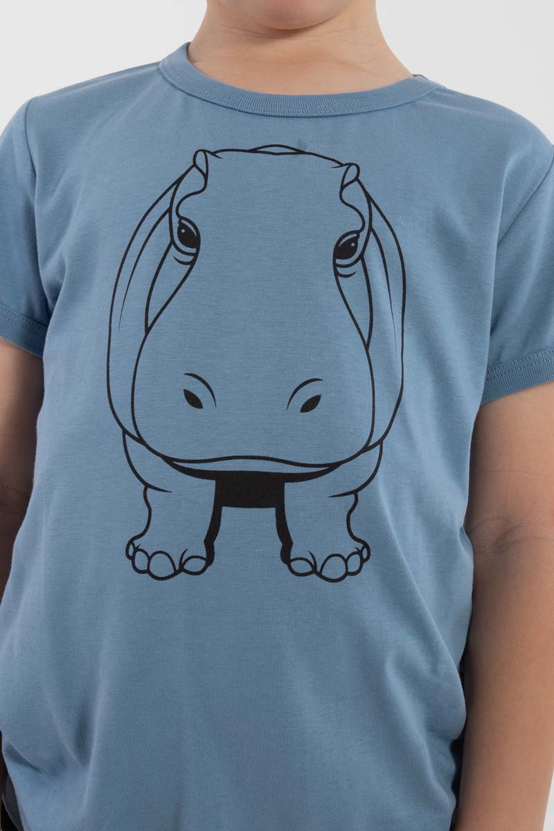 T-shirt til børn med flodhest