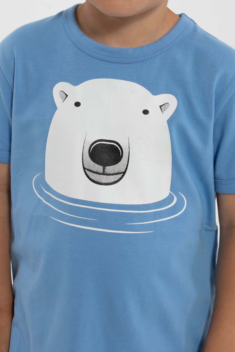 T-shirt til børn med isbjørn
