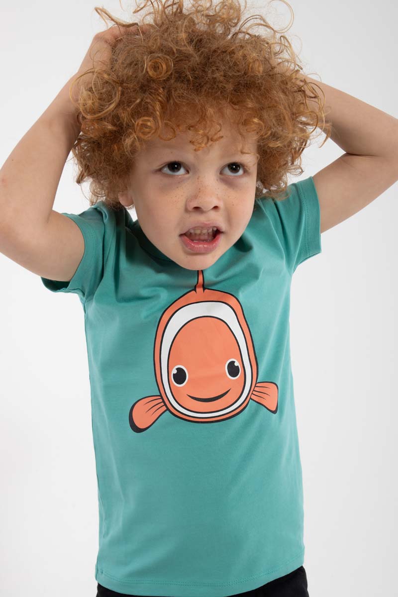 T-shirt til børn med klovnefisk