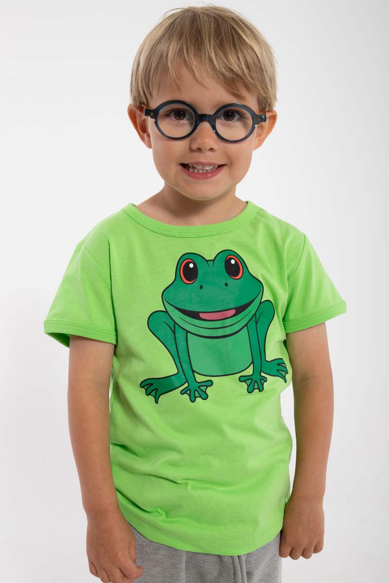 T-shirt til børn med glad frø