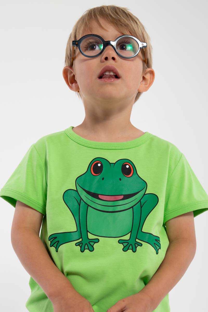 T-shirt til børn med glad frø