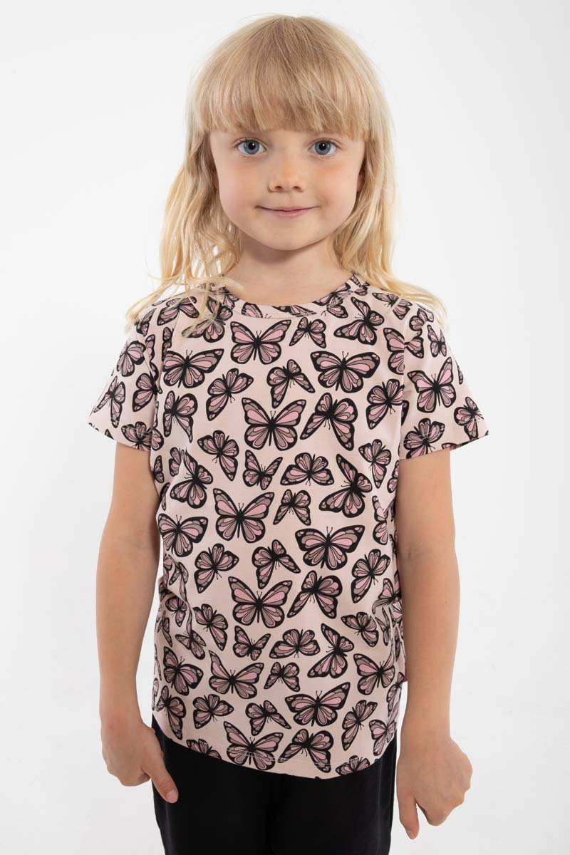 T-shirt til børn med sommerfugl