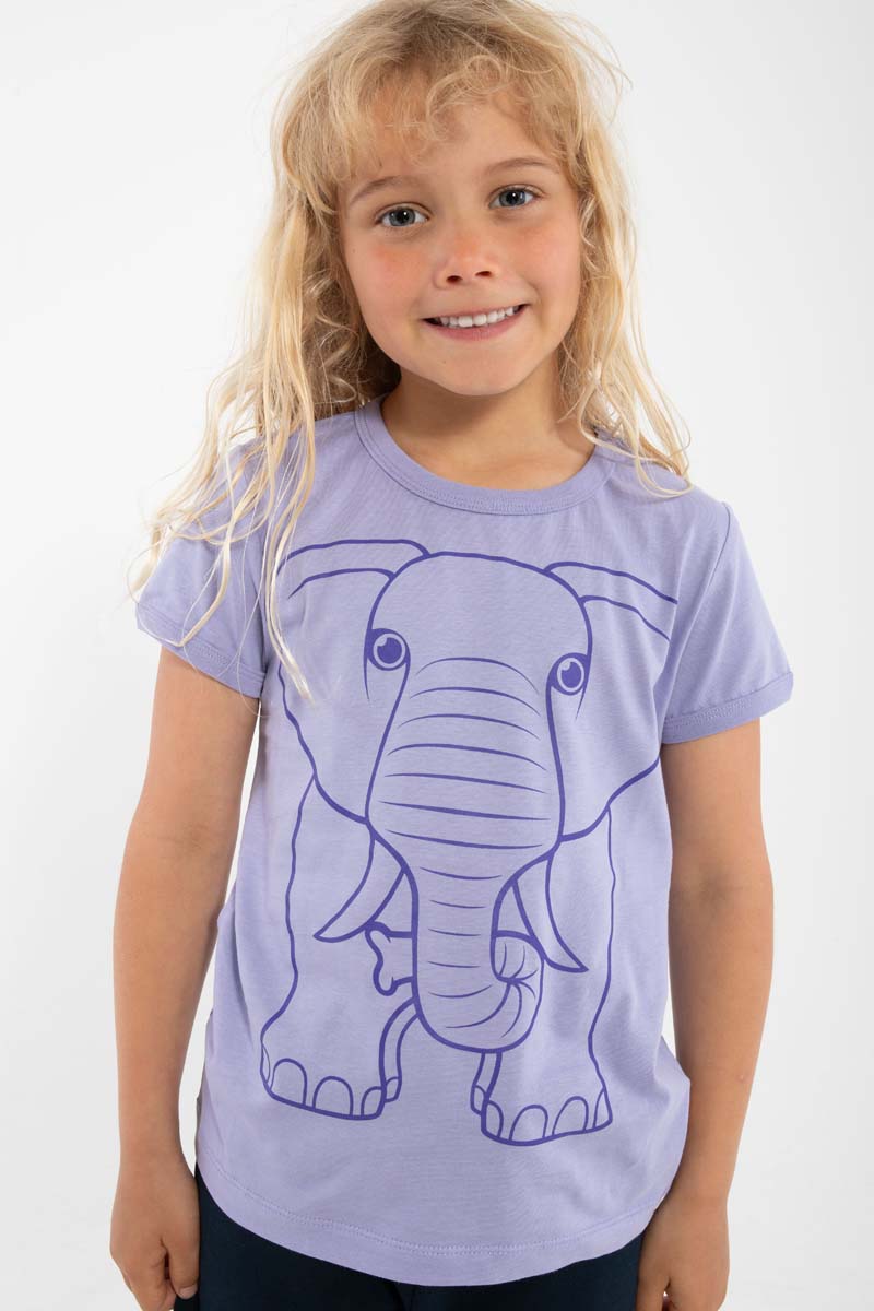 t-shirt til børn med elefant