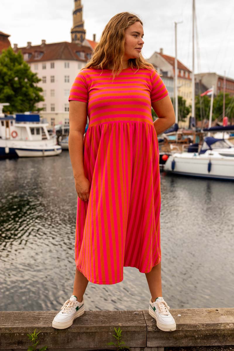 Danebasic Kroeyer Dress Light Rust/Bright Pink