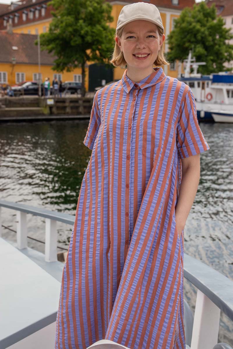 Danapril SS Searsucker Dress Light Rust/Lilla