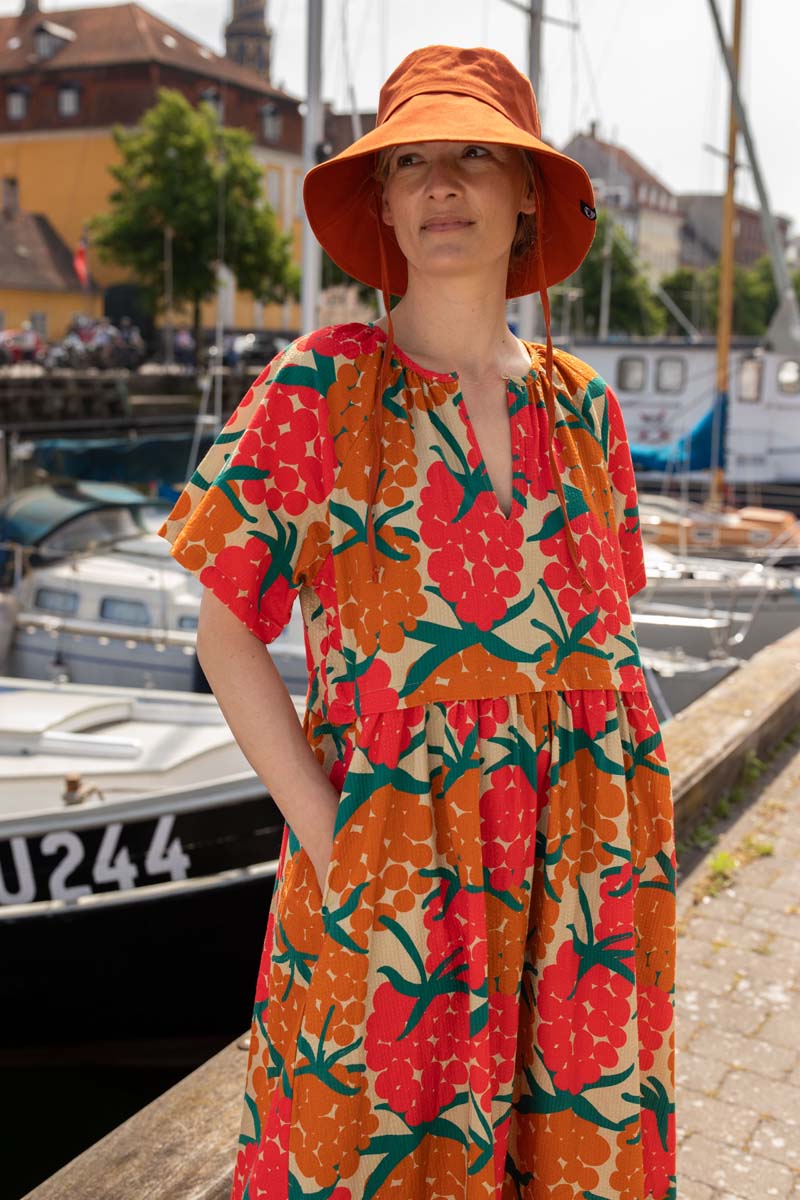Daneluft Seersucker Dress Beige MAXIBERRY