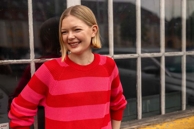 Danejumbo Rib Sweater Summer Red/Bright Pink