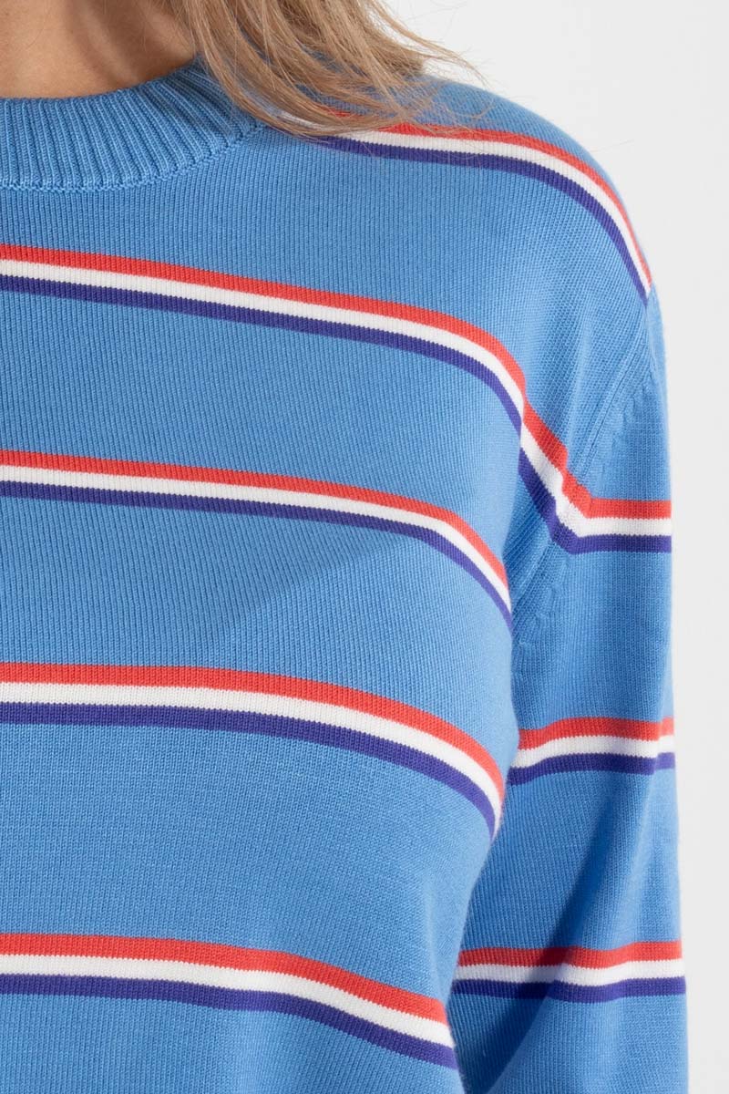 sweater med striber til dame