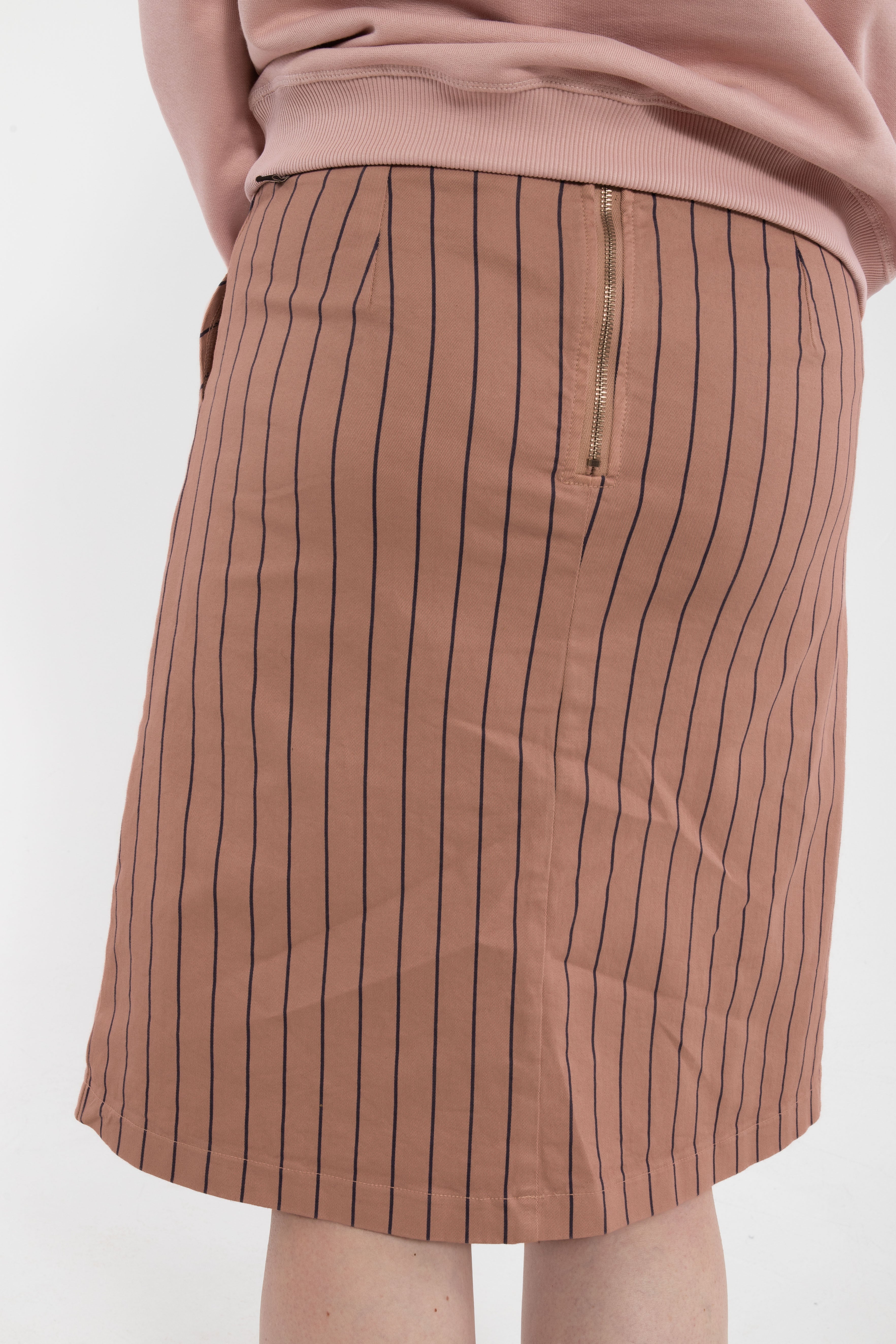 Danekage Stretch Canvas Skirt Rose Beige/Dk Navy
