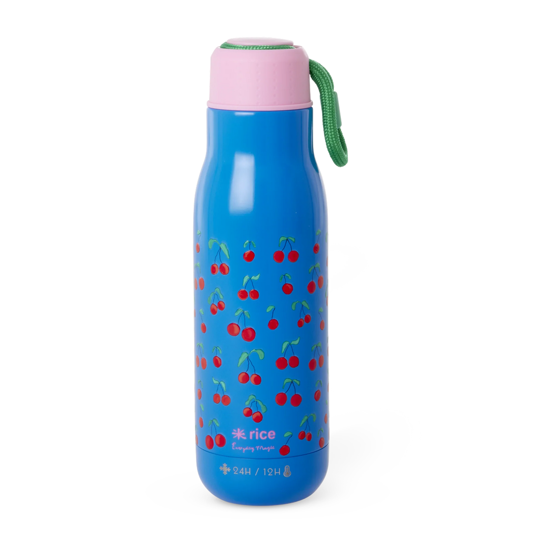 Rice Drikkedunk Rustfri Stål Blue Cherry Love Print