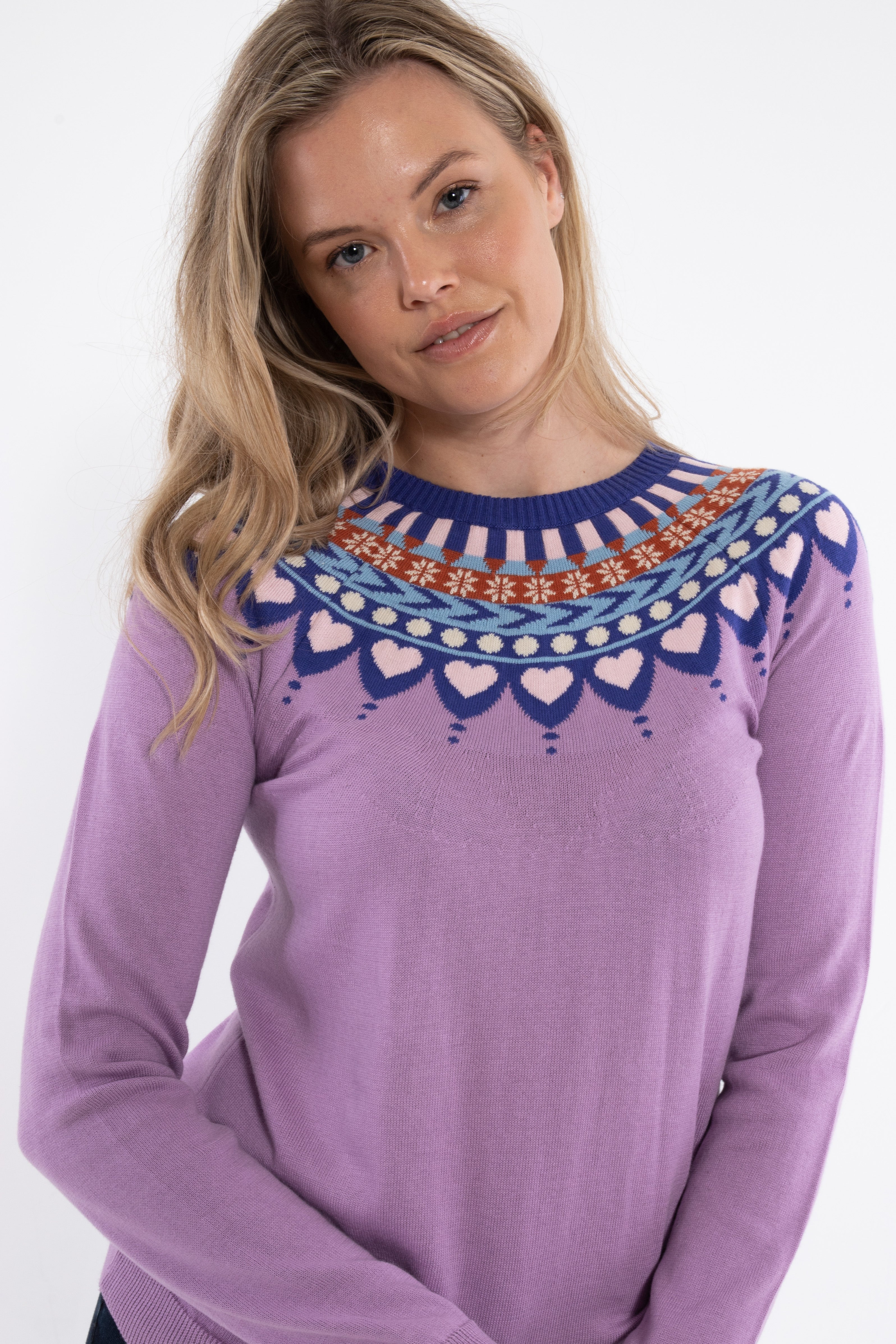 Danetrusty Cotton Knit Sweater Soft Viola