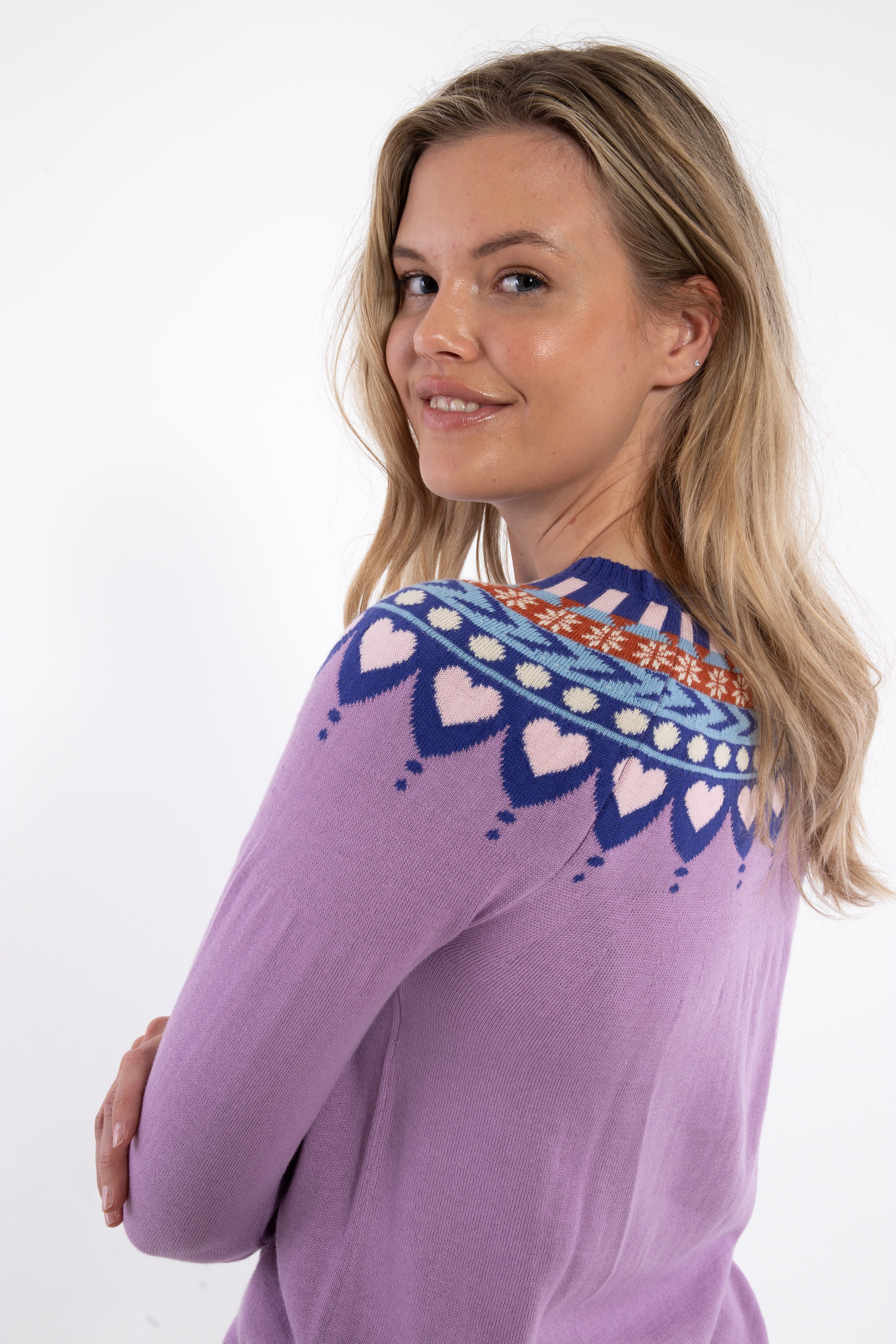 Danetrusty Cotton Knit Sweater Soft Viola