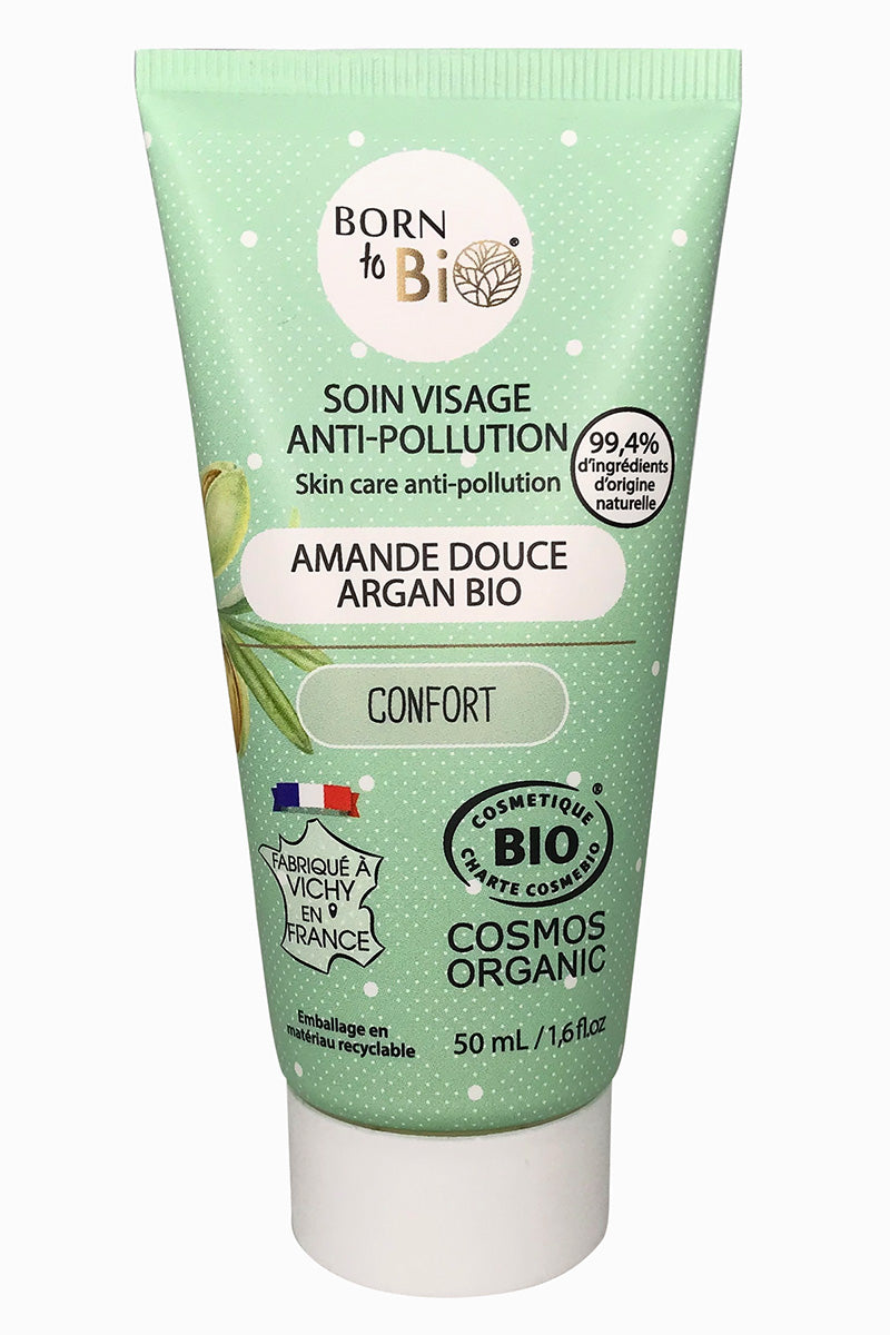 Anti-Pollution-Gesichtspflege mit süßem Mandel-Argan – aus kontrolliert biologischem Anbau
