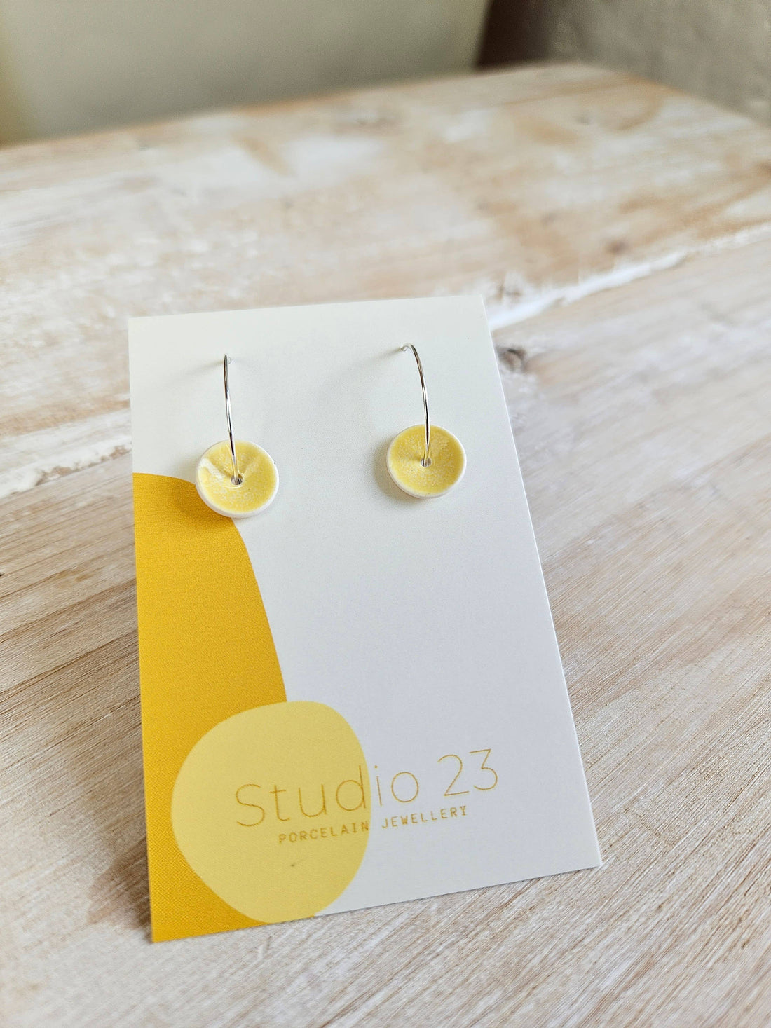 Studio 23 Curved Drop Earring Pair Lemon