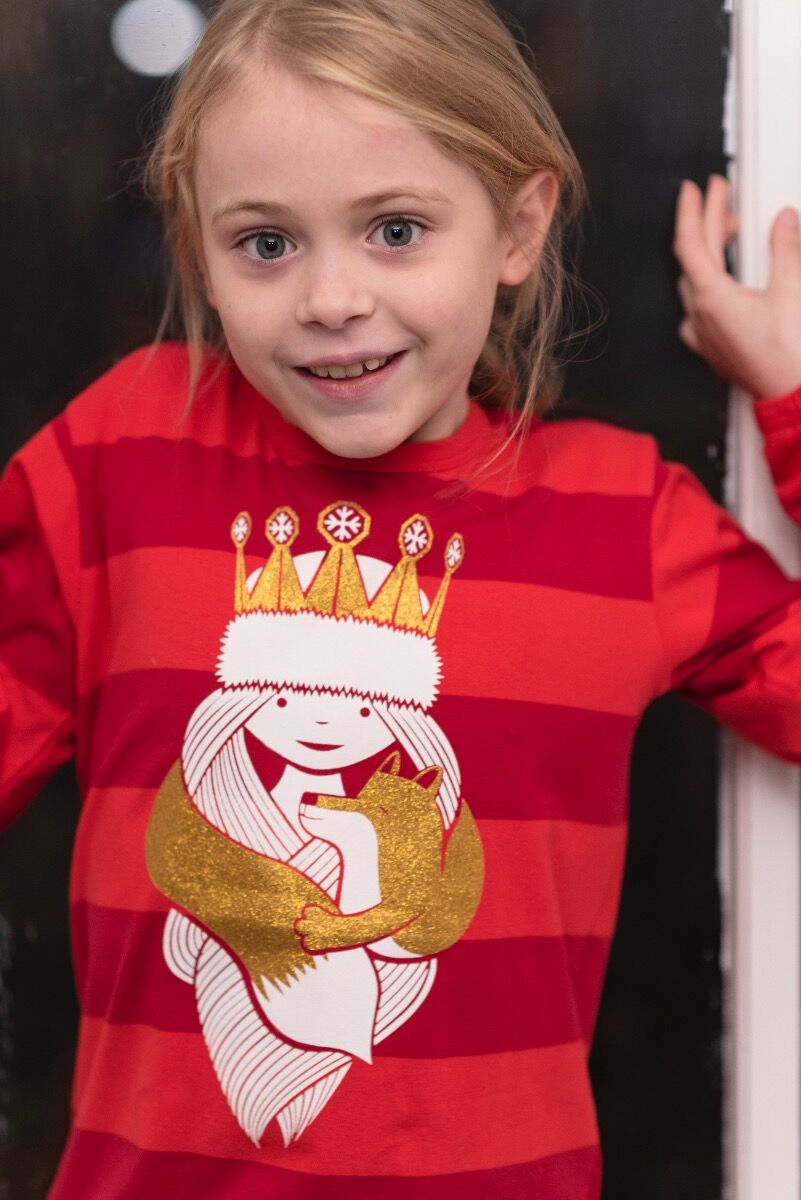 ORGANIC - Danemist Blouse Xmas Red/Burnt Red SNEPRINSESSE