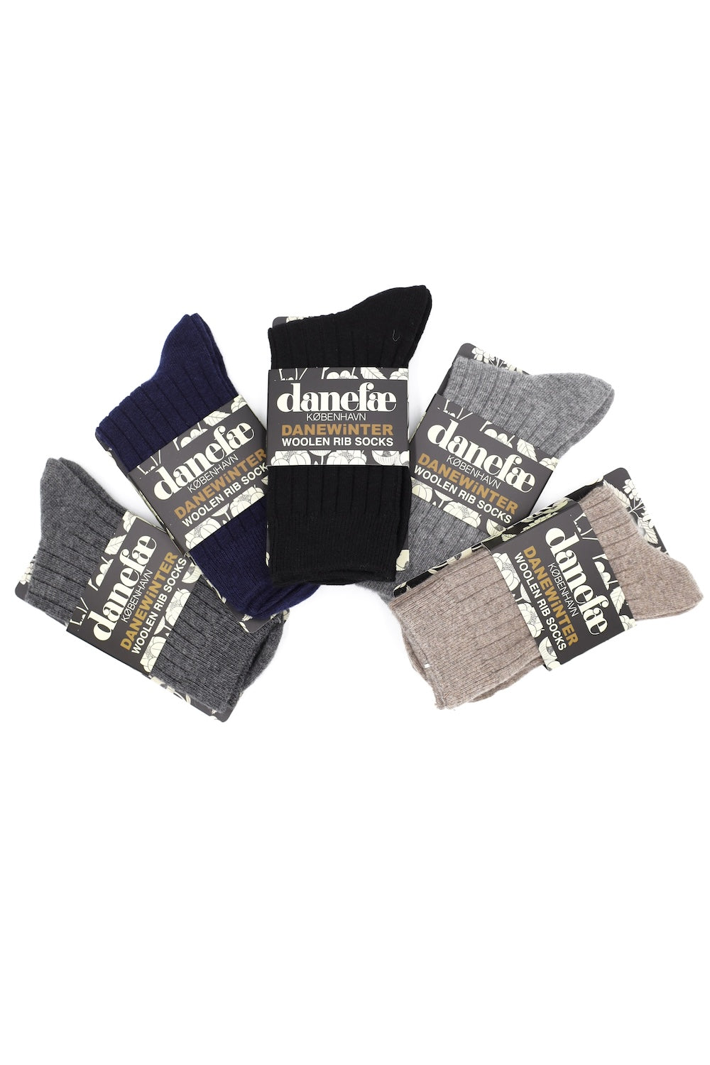Danewinter Woolen Rib Socks - Dk Grey