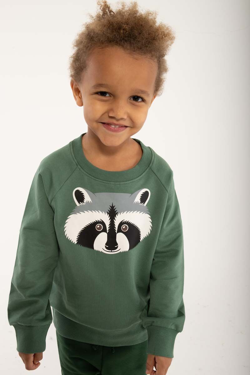 Sweater til børn med Vaskebjørn