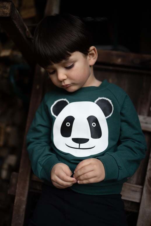 Skøn sweatshirt til børn med print af sød panda