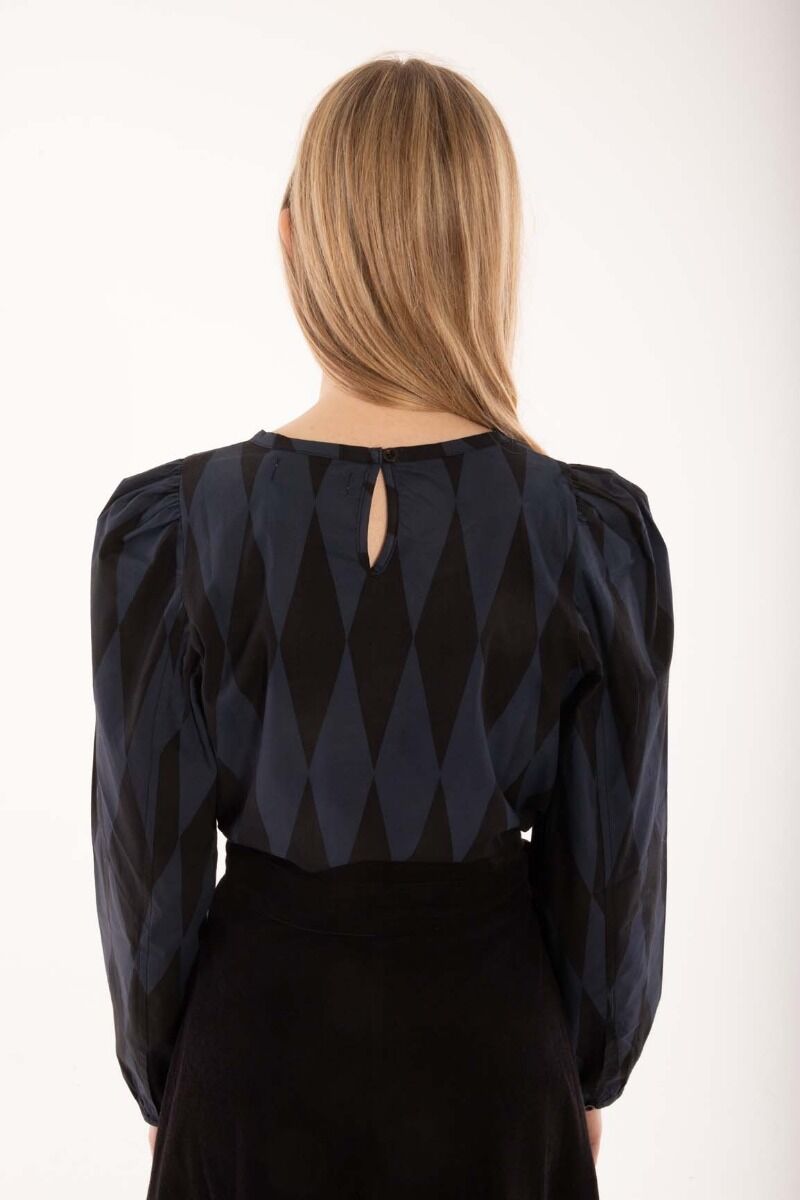 Danebette Poplin Shirt Black/Marine DIAMONDS