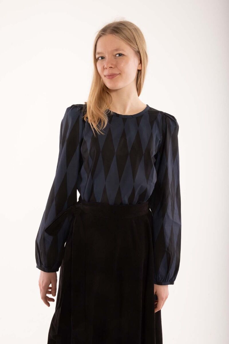 Danebette Poplin Shirt Black/Marine DIAMONDS