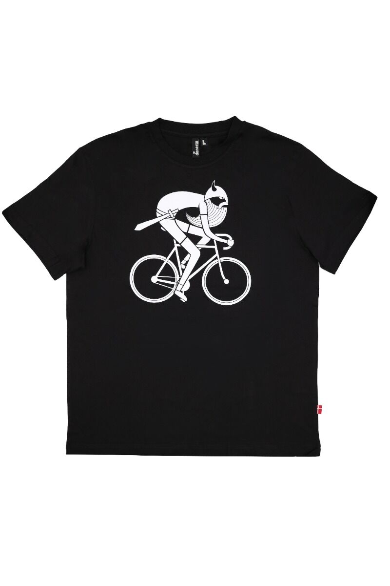 Mande Tee X Black BIKING VIKING (white)