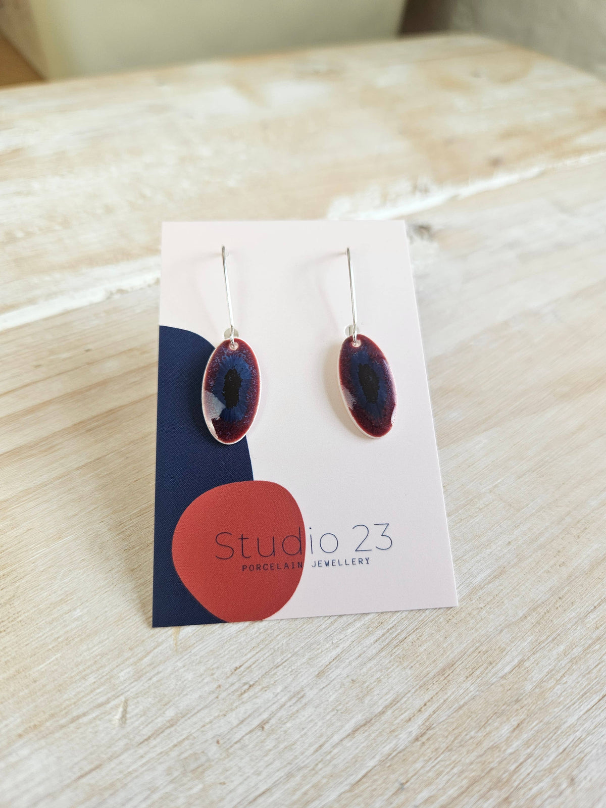 Drop Oval Earring Pair: Ivy