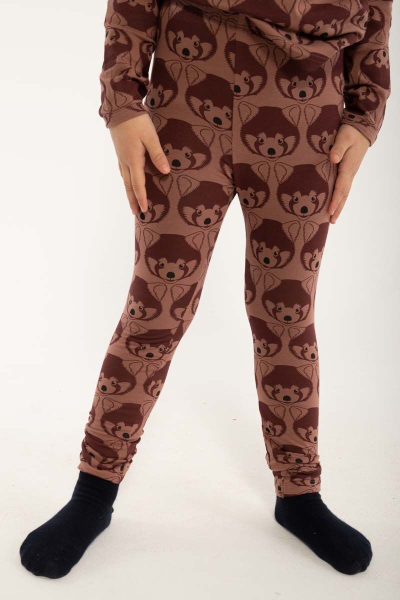 Dyrcheetah Leggings Red Wine ROED PANDA AOP