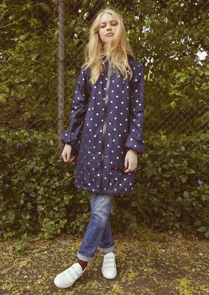 Danehelen Rainjacket Navy/silver dots