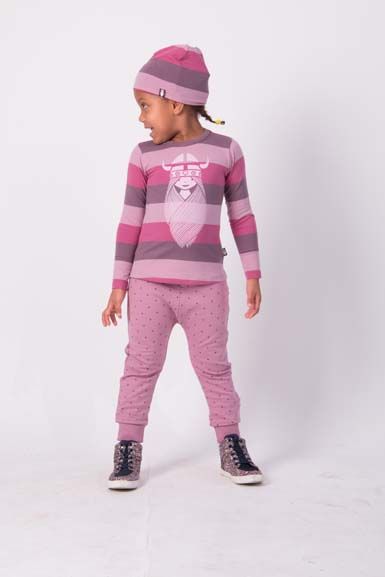 ORGANIC - Daneboeg pants Dawn Rose/Hortensia