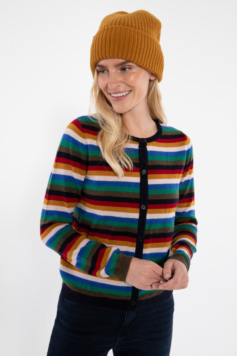 ESS - Forget me not Merino Cardigan Royal Stripe