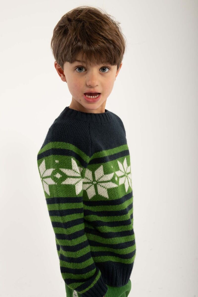 Daneslalom Sweater Dk Navy/Fall Jungle/Chalk