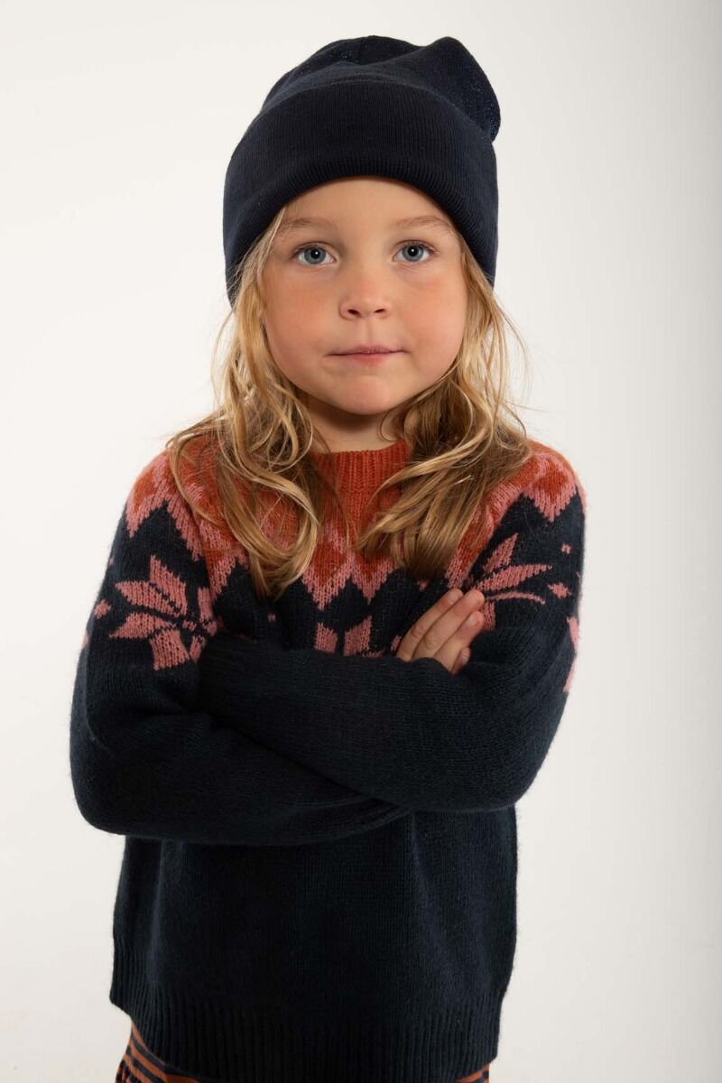 Danepulk Sweater Dk Navy/Old Rose/Brick