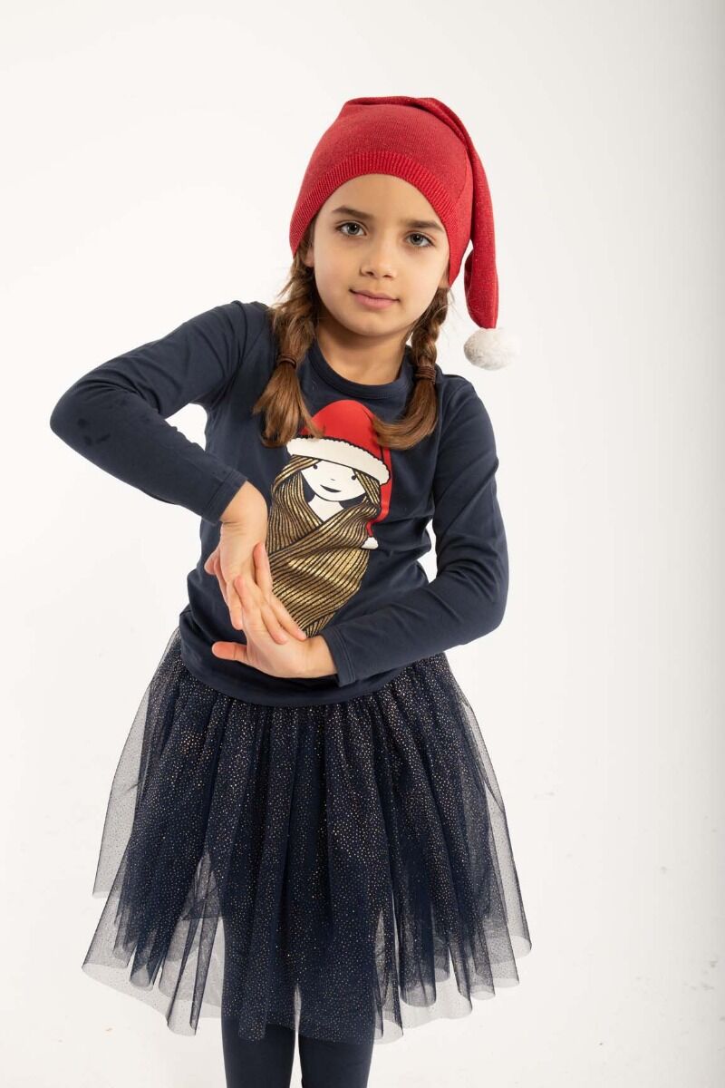 Danesparkle Skirt Navy Glitter